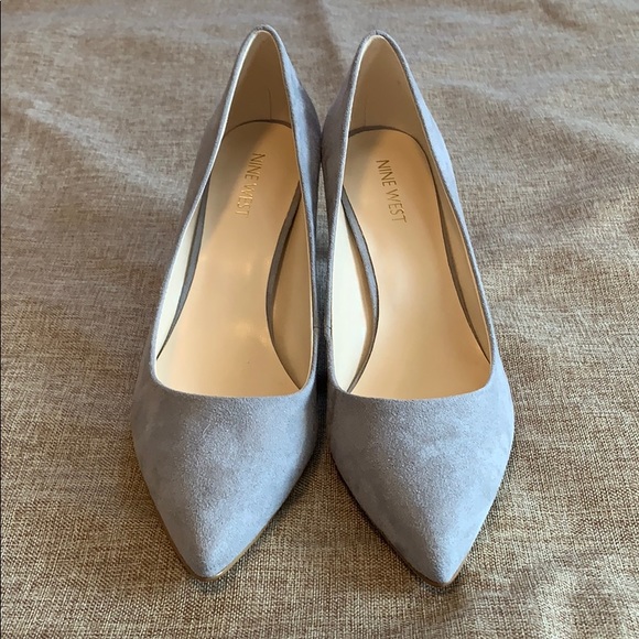 grey low heels
